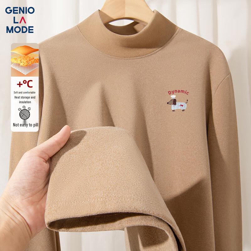 Men s Warm Half-High Collar Long Sleeve T-Shirt 2XL