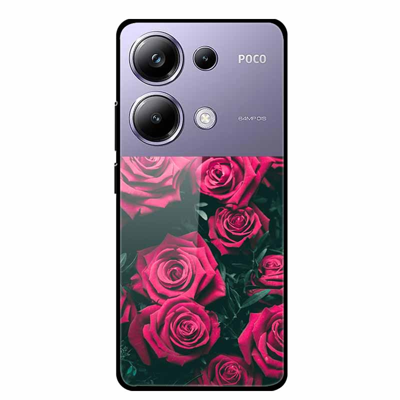 Painting Cover For Poco M6 Pro GlassTempered Glass Case Hard Back Shield for Xiaomi Poco M 6 Pro 6.67" Colourful Phone Fundas