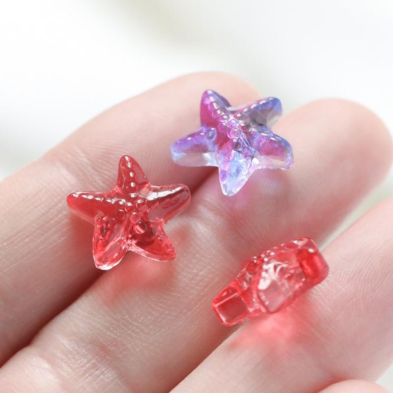 Mary Glass starfish loose beads glass beads handmade diy bracelet necklace jewelry