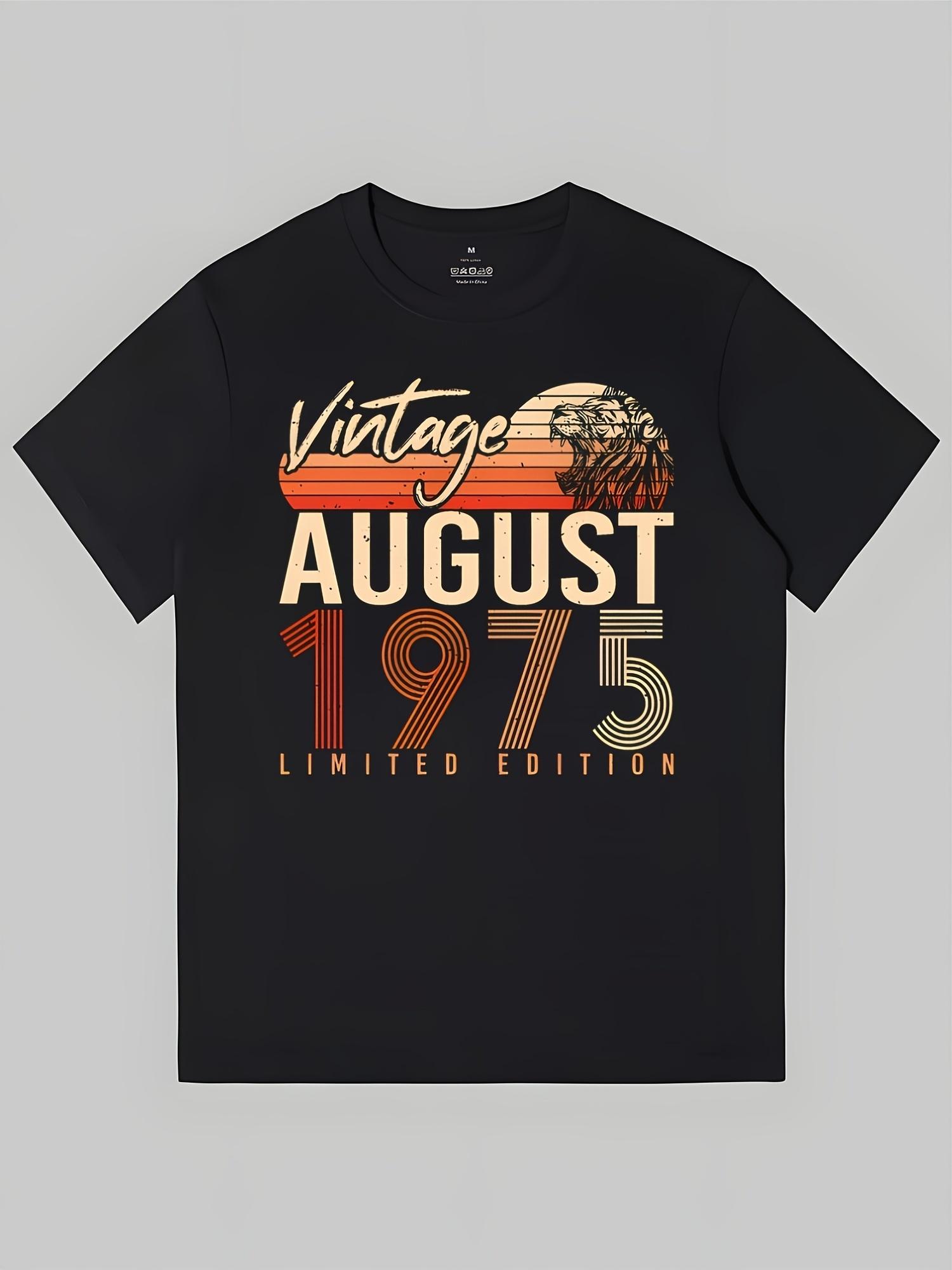 T-Shirt Y2K Vibes Vintage 1975 August Black 4XL