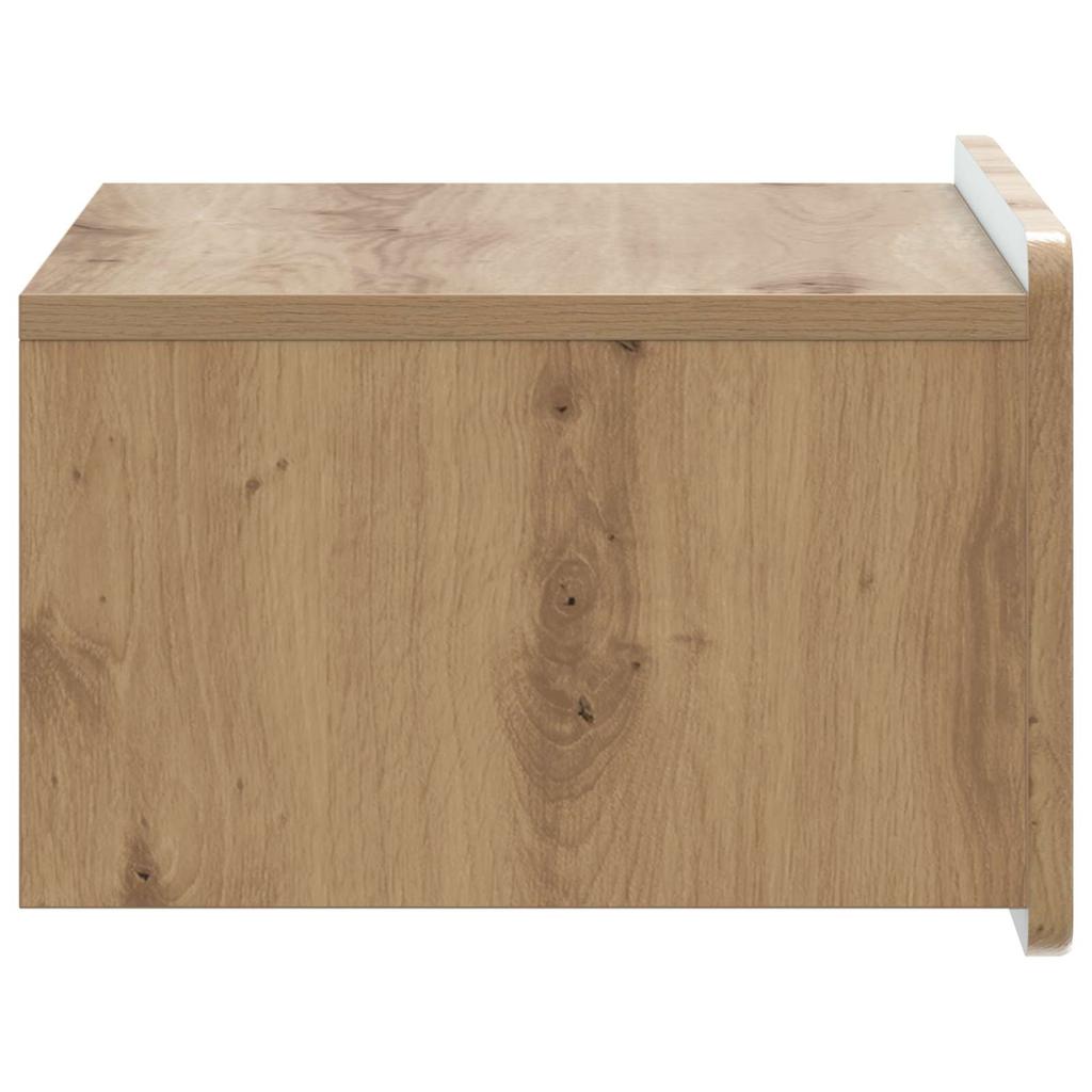 Wall Mounted Nightstand Artisan Oak Finish 49 X 34.5 X 24 Cm