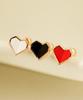 Minimalpiercing 14K Enamel Folded Heart Piercing Earrings