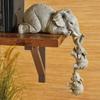 3 piece Cute Elephant Hugging Baby Resin Ornament Set Mini Hand-made Decorations Home Desktop Display Stand Decorative Set