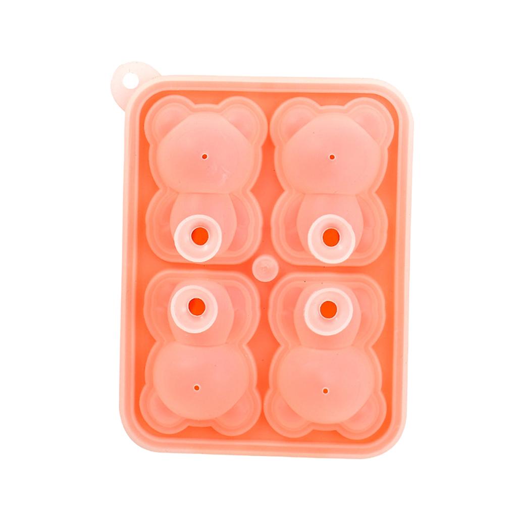 Little Bear Shape Ice Mold 4 Grids Silicone Ice Block Mould for Making Ice Cream Cake Candle