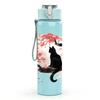 1PC Plum Blossom Black Cat Art 750ml Color Plastic Sports Water Bottle Leakproof Flip Straw Lid Suitable for Sports Office Home Use