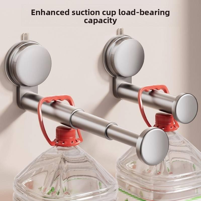 Abs Suction Cup Balcony Clothes Rack With Telescopic Hook For Home Organization