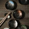 4pcs Ceramic Plate Japanese Snack Dish Dessert Seasoning Sauce Dish Soy Sauce Tray Round Disc Sauce Bottle Condiment Bottle