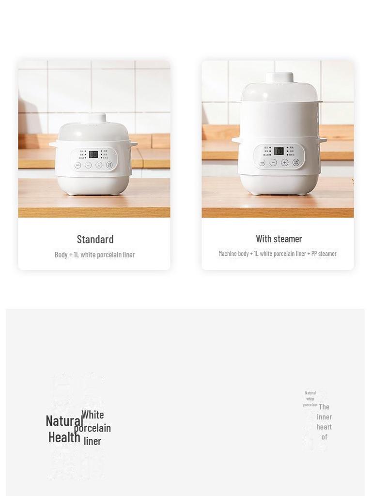 Electric Mini Ceramic Stew Pot with Timer - Auto Health Bird's Nest Steamer & Home Gift