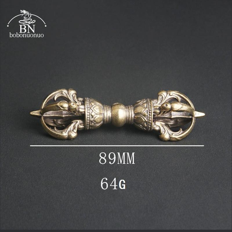 Vintage Copper Vajra Pestle Feng Shui Ornament Religious Collection Buddha Instrument Home Decorations Antique Brass Desk Decors