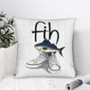 Fih Shoes Fish Funny Misspelled Fish Meme Fih Calling Humor Square Pillow Covers Room  Cushion Cover Creative Decor Pillowcase