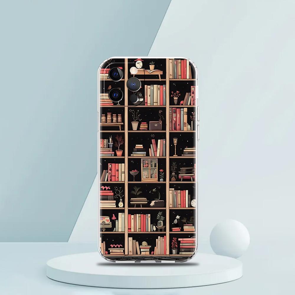 

Read Books Illustration Soft TPU Transparent Phone Case Cover for iPhone 16 15 14 13 12 11 Pro Max XR 8 7 Plus XS Max Shell Bags iPhone 14Pro Max