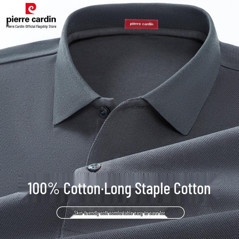 Pierre Cardin Men's 100% Cotton Long-Sleeve Polo Shirt