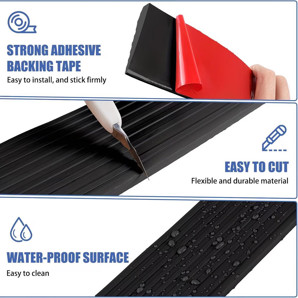 1pc 0.9m/35.43in Multi Purpose Ramp Mat Door Threshold Ramp Self Adhesive Durable Non Slip Suitable for Home Accessories