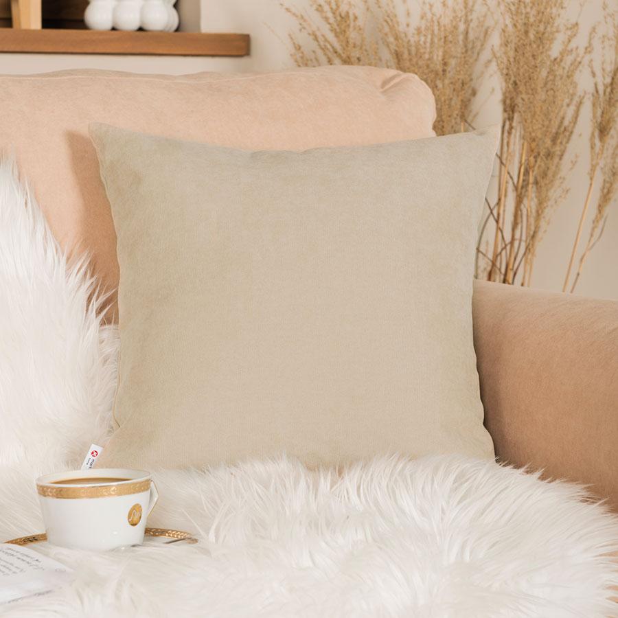 Milas Velvet Pillowcase Light Beige Smooth 40X40