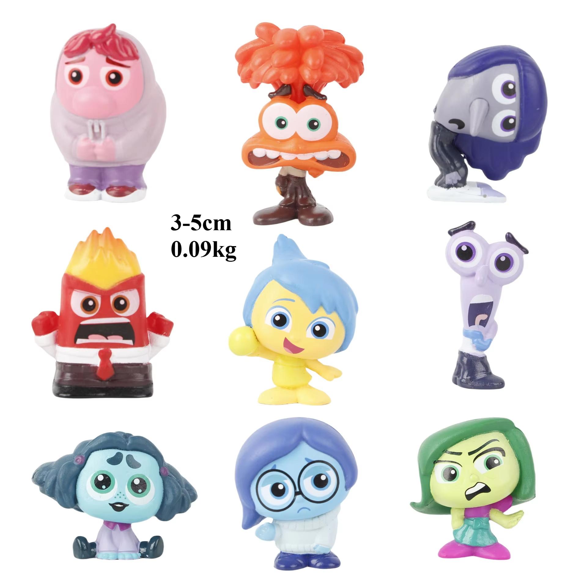 

9Pcs/Kit Mini Inside Out 2 Action Figure Plaything Animation Design Movie Joy Anxiety Anger Sadness Disgust Fear Miniature Figure Statues Kids Present