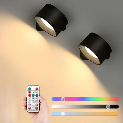 Wiederaufladbare kabellose Wandleuchte, LED-Wandleuchte 360° drehbar, nordisch modern, nordische Schlafzimmerbeleuchtung für Flur, Korridor, Treppen