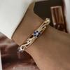 Vintage Chinese Cloisonne Enamel Bangle For Women Gold Plated Inlaid Rhinestone Colorful Floral Drip Oil Bracelet Wrist Jewelry