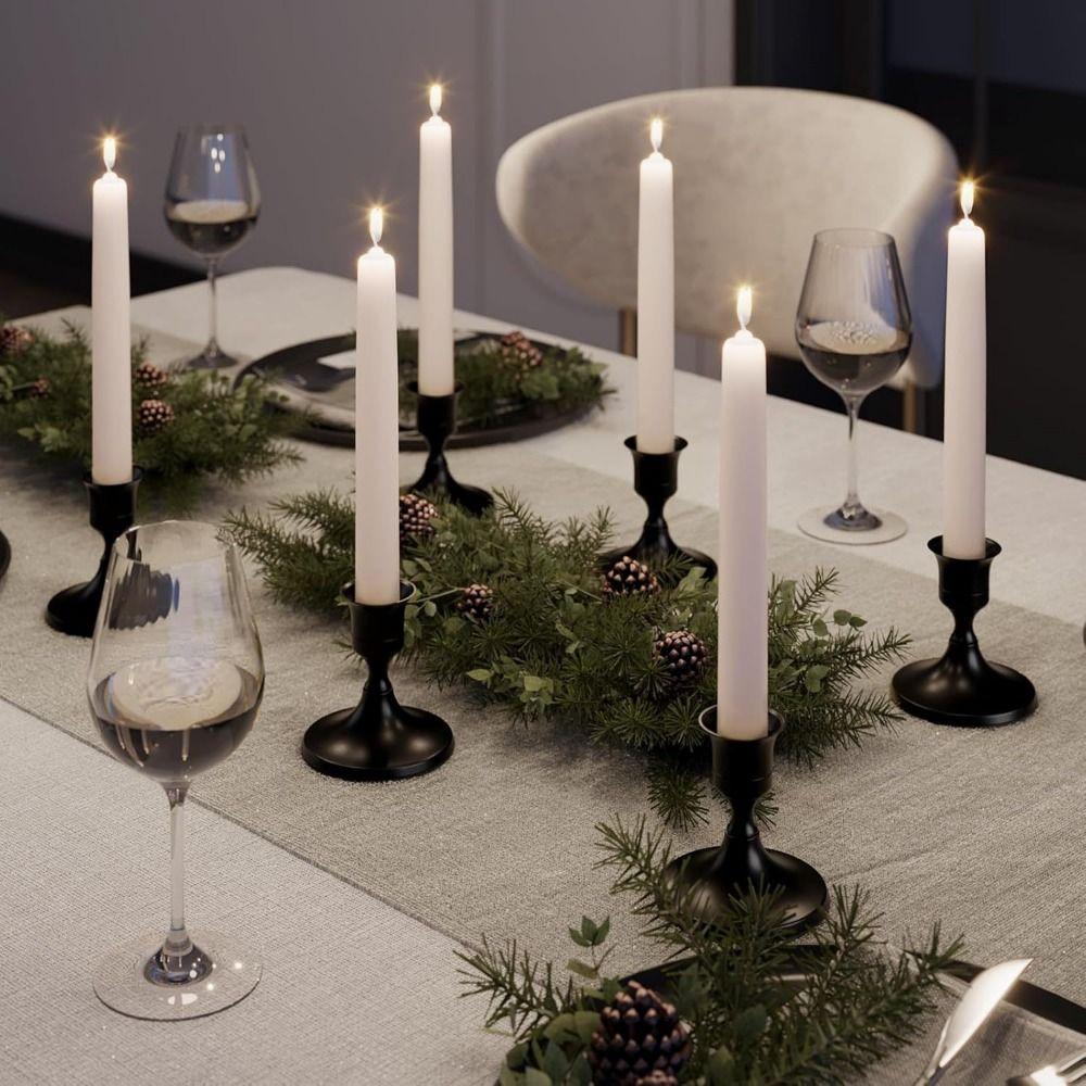 2 Pcs Rust Resistant Metal Candlestick Holder Non-slip Nordic Candle Cup  Home Decor