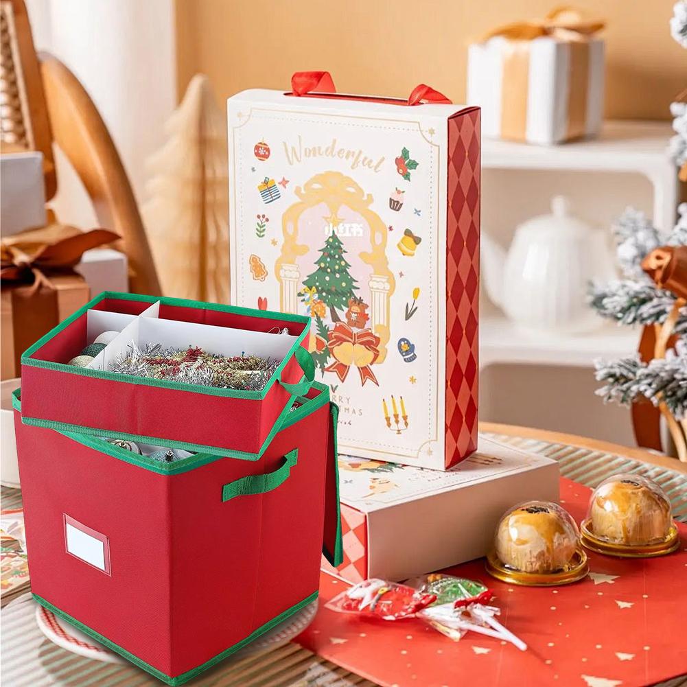 Christmas Ornament Storage Box with Dividers Christmas Storage Containers Xmas Decoration Storage Box Stores Up To 64 Ornaments