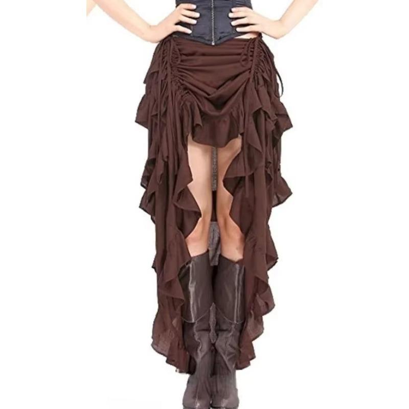 

Женская юбка в стиле ретро, современный танец, хип-хоп, уличный танец, новое платье для выступлений, костюмы для народных танцев на Хэллоуин, женские пиратские юбки XXL коричневый
