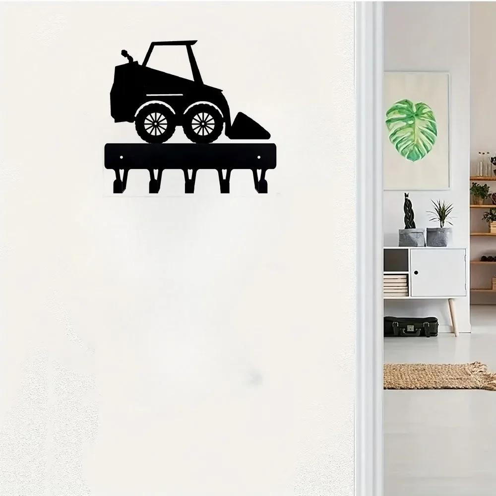1pc Skid Loader Key Rack Hanger for Living Room Bedroom - Home Decoration with Functional Appeal and Industrial Charm
