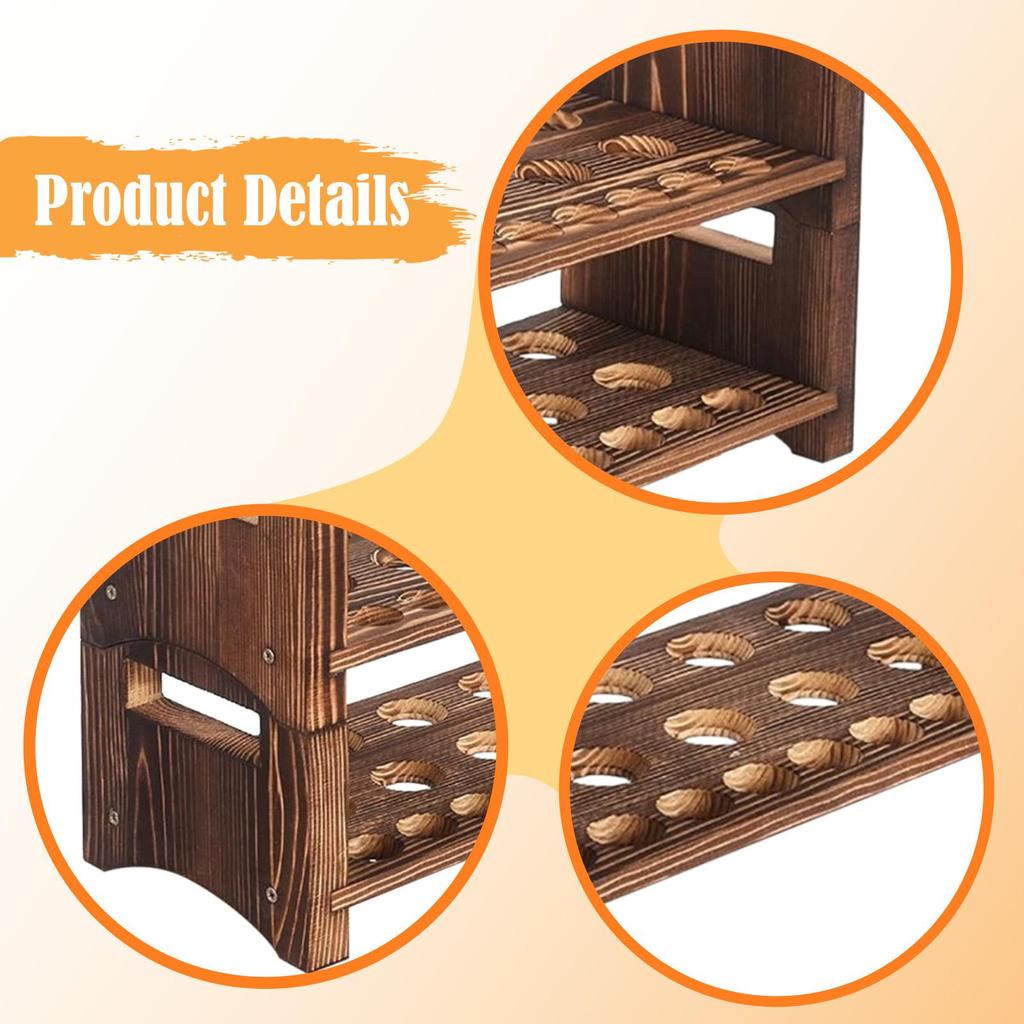 Wooden Egg Holder Organizer Portable Stackable Reusable with Handle Display Stand for Cabinet Kitchen Countertop Restaurant
