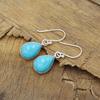 Solid 925 Sterling Silver Turquoise Gemstone Handmade Drop Earrings Gift For Her Silver Jewelry