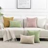 Simple Style Polyester Cushion Cover Stripe Pillow Cover White Beige Pink Solid Color Pillowcase for Sofa Living Room Home Decor