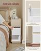 VASAGLE KAILYN Collection - Slim Bedside Tables, Set of 2 Small Narrow Side End Tables with Drawers, Flexible Open Compartment, for Bedroom
