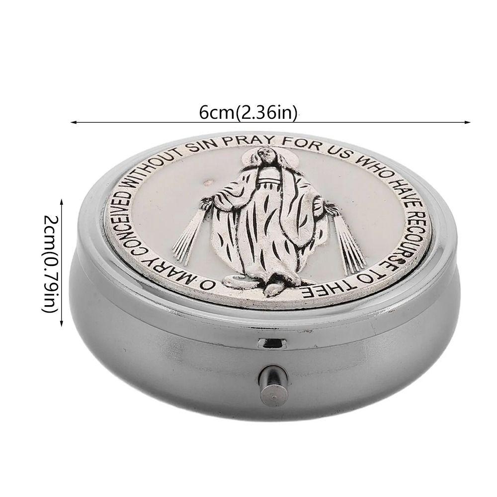 Retro Saint Benedict Jewelry Box Round Jewelry Storage Box  Accessories Storage
