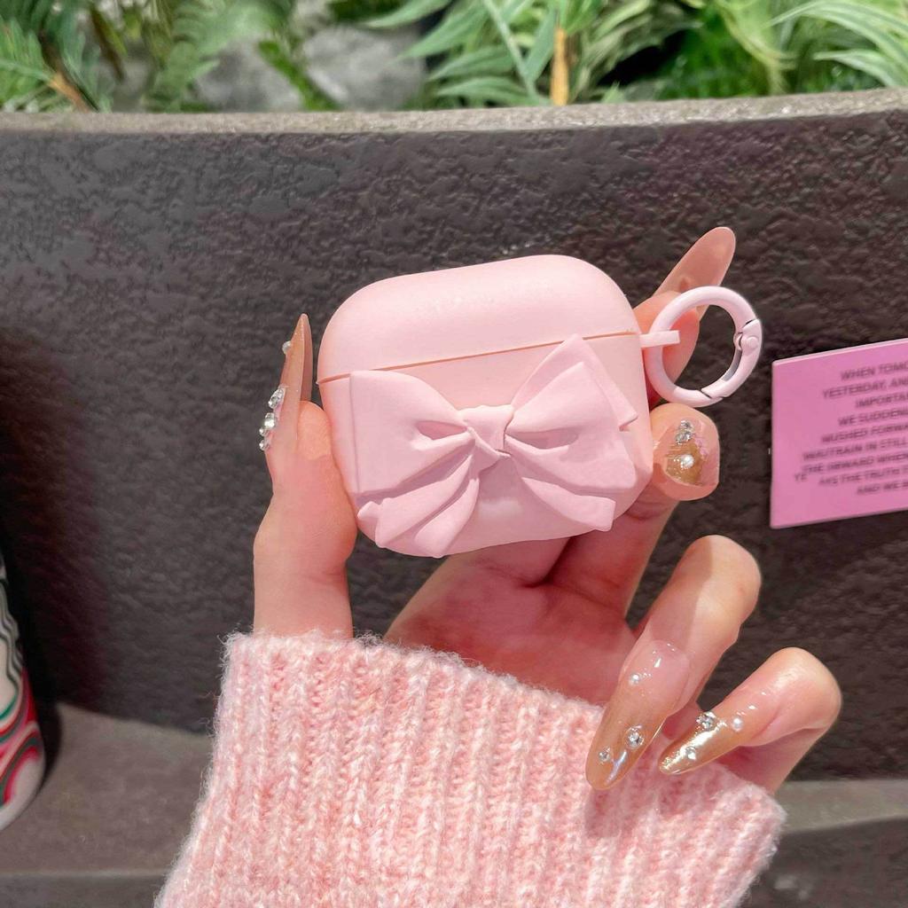 ins three-dimensional bow earphone case is suitable for Apple AirPodsPro1 protective case 1/1st generation wireless earphone case.
