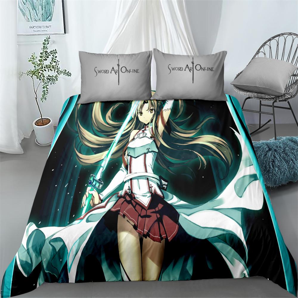 Memorable Game Comforter Cover Collection UK Twin Size Size Double Size King Size US Twin Size Full Queen Size Sword Art Bed Linen Collection