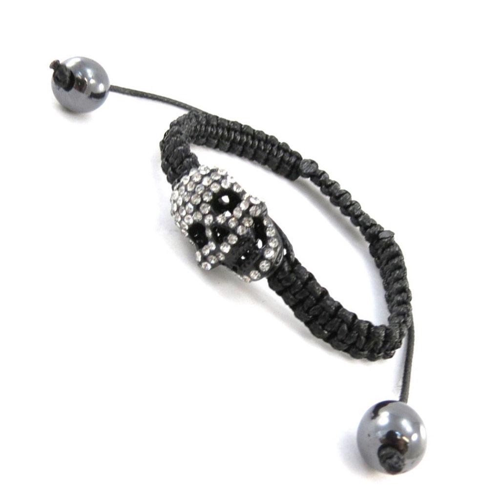 Les Trésors De Lily [J1718] - Czarna designerska bransoletka „Skull” Shambhala