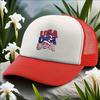 USA Amerikanische Flagge Druck Trucker Cap Atmungsaktives Netz Erwachsenen Freizeit Verstellbare Baseballkappe