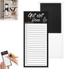 Small List Pad Magnetic Notepad, Thick Paper Tear-off Checklist Planner, Black Bordered Retro Refrigerator Grocery Design Task Organizer for Shopping
