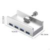 4 Port Aluminum External Dock Hub Converter, Lightweight And Durable Card , USB3.0 Extender for
