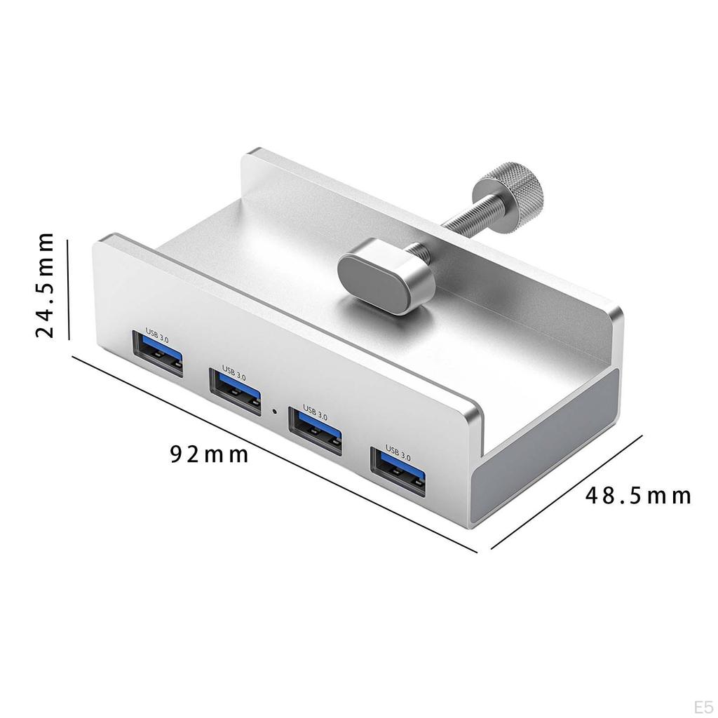 4 Port Aluminum External Dock Hub Converter, Lightweight And Durable Card , USB3.0 Extender for