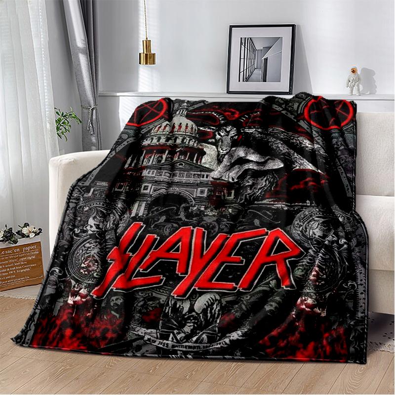 2025 New Style Slayer Heavy Metal Band Sign Blanket,Soft Throw Blanket for Home Bedroom Bed Sofa Travel Cover Kid Gift