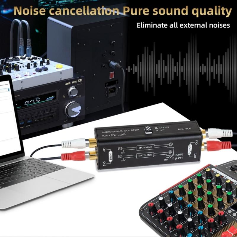 Stereo-Musiksignal-Isolator Line-Isolator mit vergoldeten Steckverbindern für klare Klangübertragungsqualität