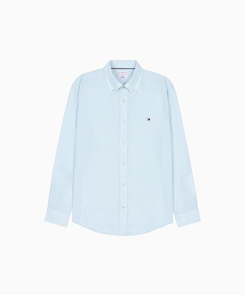 TOMMY HILFIGER [Regular Fit] Linen Blend Regular Button-Down Shirt (T12G6Wsh040Mt2C3N)