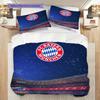 FC Bayern München Muster Bettwäsche Steppdecke Set Bettbezug Kissenbezug Heimdekoration Geburtstagsgeschenk (1 Bettbezug + 2 Kissenbezüge, ohne Füllung)