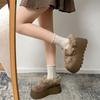 Koreanische Version von Mode mit Röcken, Muffin-Baumwollschuhen, Samt zum Warmhalten und zur Erhöhung der Körpergröße, flauschige Birkenstocks mit dicker Sohle 2026
