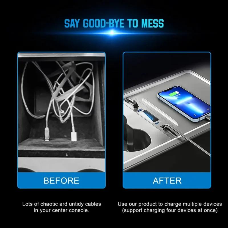 LED Smart Docking Station – Fast Charger with Apple & Type-C Cables (Universal Coupler Station)