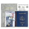 Marble Leather PU Passport Holder Wallet with Single Pocket Stitching