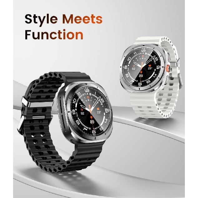 [2+1] Goton Metal Bezel for Samsung Galaxy Watch Ultra 47mm Screen Protector, Auto-Alignment Installation Kit Tempered Glass Screen Protector, Metal