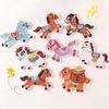 Cartoon Horse Patch Repair Apparel Applique Embroidery Clothes Cloth Stickers No Sewing Needed Hole Repair Self Adhesive Patch