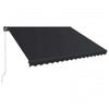 Manual Retractable Awning with LED Lighting 450 x 300 cm Anthracite Grey