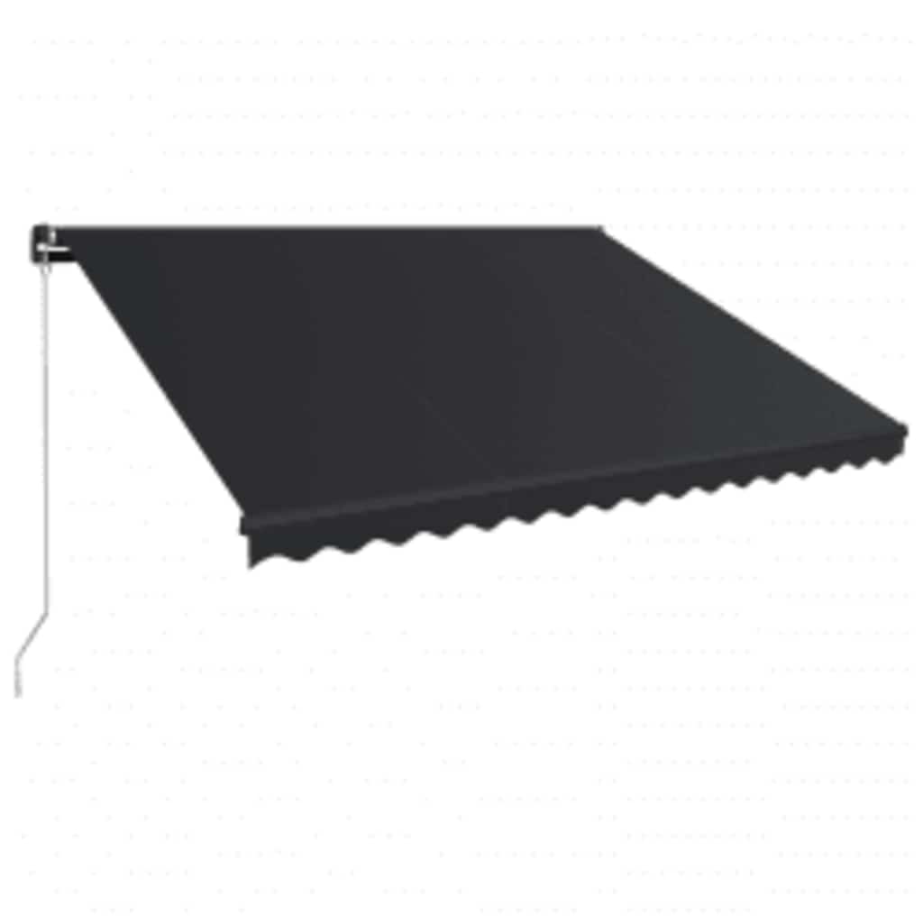 Manual Retractable Awning with LED Lighting 450 x 300 cm Anthracite Grey