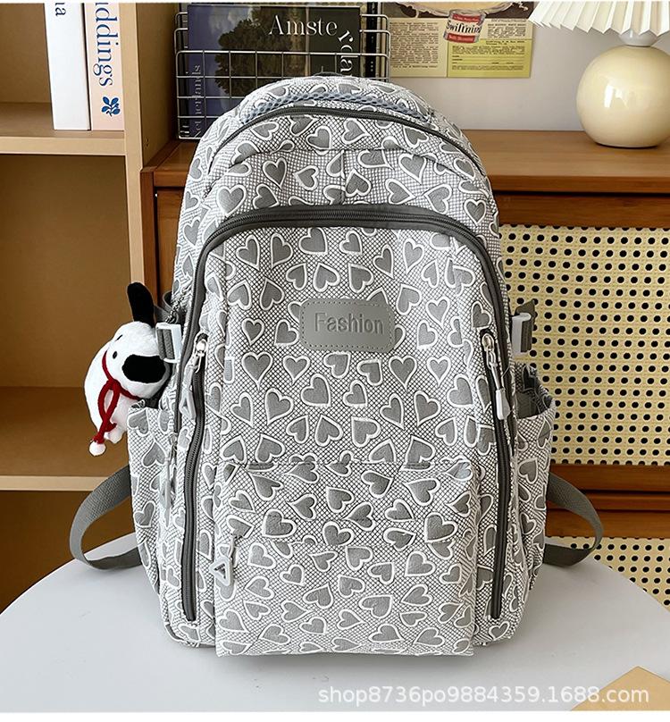 Schoolbag Korean Version Backpack for Women Ins Small Fresh Schoolbag High Junior High School College Student Large Capacity Simple Casual Backpack
