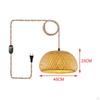 Hanging Light Fixture with Plug for Kitchen, Hotel, Bedroom Using Hemp Rope